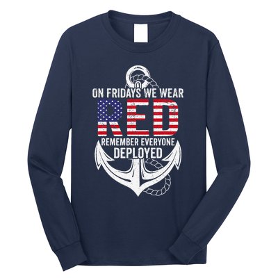 On Fridays We Wear Red Friday Distressed Long Sleeve Shirt