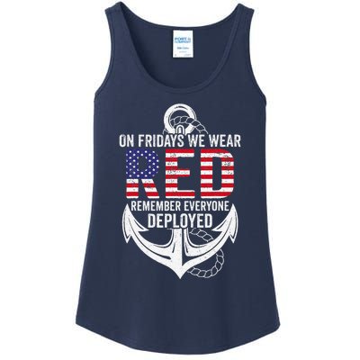 On Fridays We Wear Red Friday Distressed Ladies Essential Tank