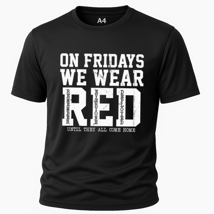 On Fridays We Wear Red Military Support Distressed Cooling Performance Crew T-Shirt
