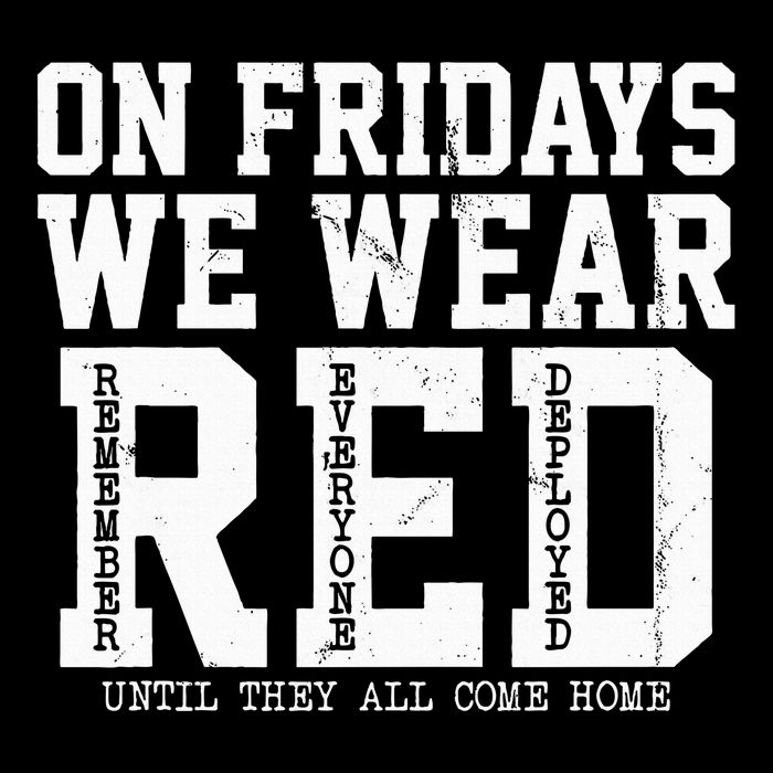 On Fridays We Wear Red Military Support Distressed Cooling Performance Crew T-Shirt