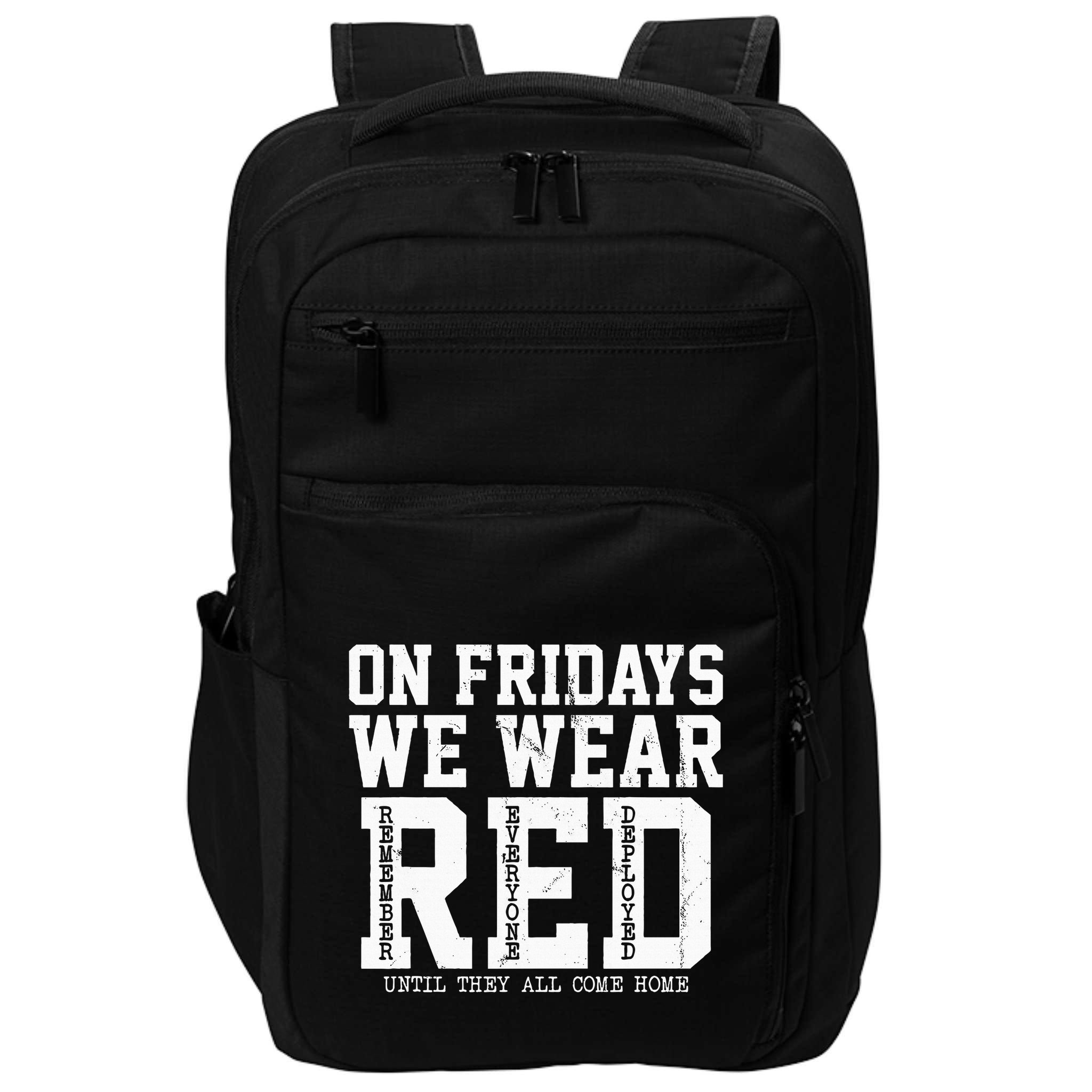 On Fridays We Wear Red Military Support Distressed Impact Tech Backpack