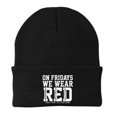 On Fridays We Wear Red Military Support Distressed Beanie