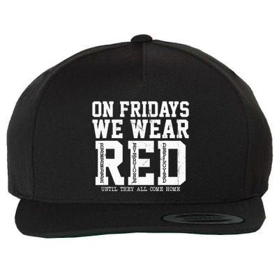 On Fridays We Wear Red Military Support Distressed Wool Snapback Cap