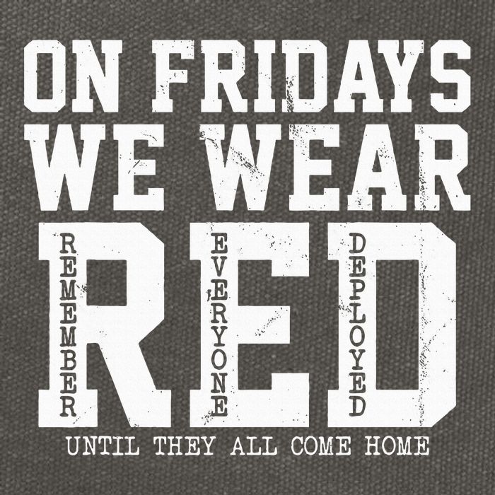On Fridays We Wear Red Military Support Distressed Cotton Canvas Backpack