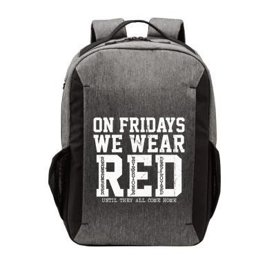 On Fridays We Wear Red Military Support Distressed Vector Backpack