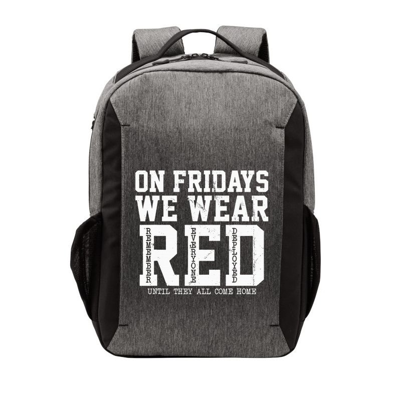 On Fridays We Wear Red Military Support Distressed Vector Backpack