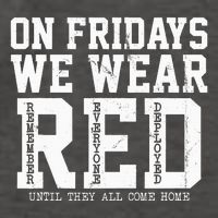 On Fridays We Wear Red Military Support Distressed Vector Backpack