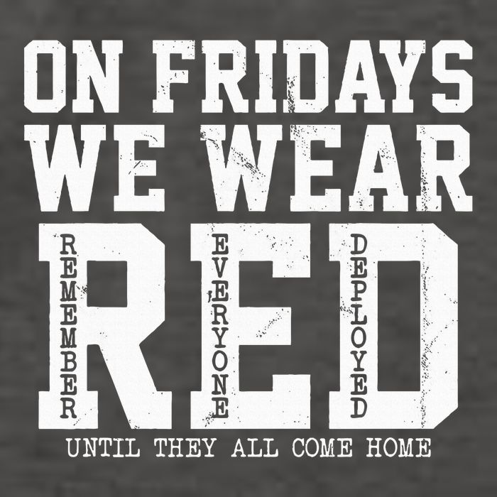 On Fridays We Wear Red Military Support Distressed Vector Backpack