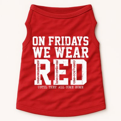 On Fridays We Wear Red Military Support Distressed Doggie Tank