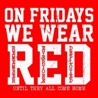 On Fridays We Wear Red Military Support Distressed Button