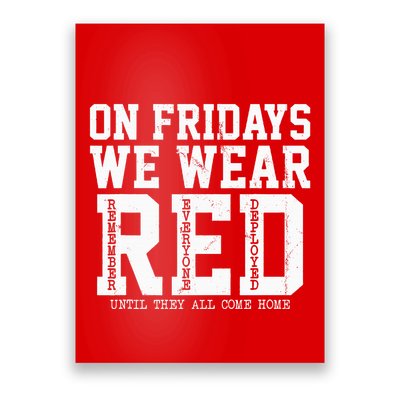 On Fridays We Wear Red Military Support Distressed Poster