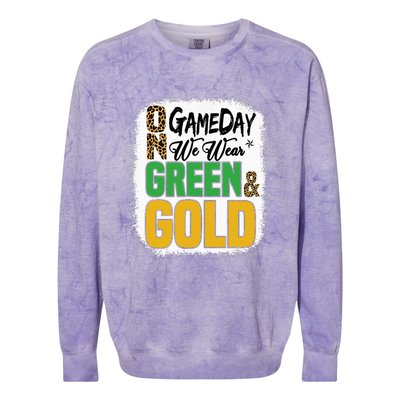 On Football We Wear Green And Gold Colorblast Crewneck Sweatshirt