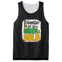 On Football We Wear Green And Gold Mesh Reversible Basketball Jersey Tank