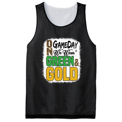 On Football We Wear Green And Gold Mesh Reversible Basketball Jersey Tank