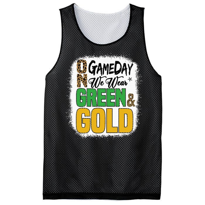 On Football We Wear Green And Gold Mesh Reversible Basketball Jersey Tank