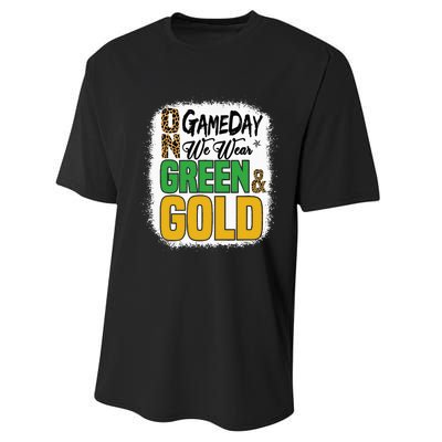 On Football We Wear Green And Gold Performance Sprint T-Shirt