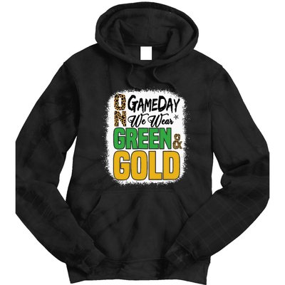 On Football We Wear Green And Gold Tie Dye Hoodie