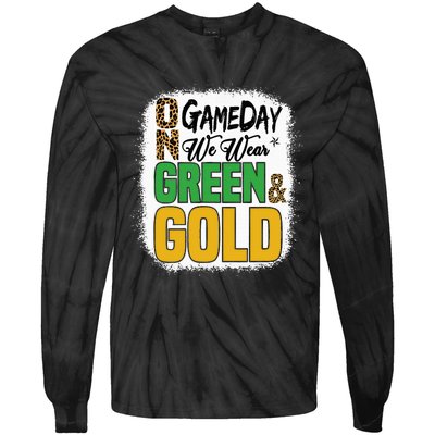 On Football We Wear Green And Gold Tie-Dye Long Sleeve Shirt