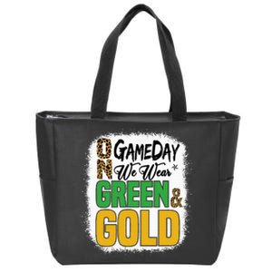 On Football We Wear Green And Gold Zip Tote Bag