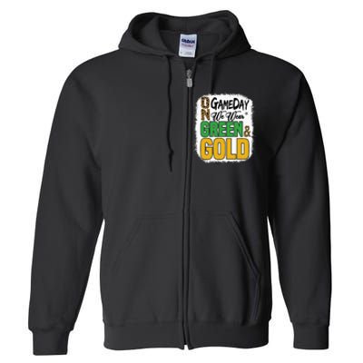 On Football We Wear Green And Gold Full Zip Hoodie