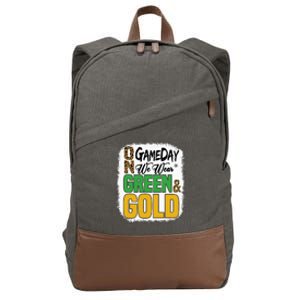 On Football We Wear Green And Gold Cotton Canvas Backpack