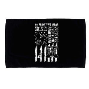 On Friday We Wear Red American Flag Military Supportive Microfiber Hand Towel