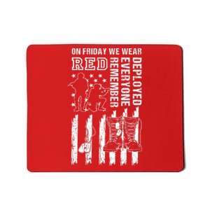 On Friday We Wear Red American Flag Military Supportive Mousepad