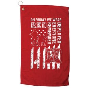 On Friday We Wear Red American Flag Military Supportive Platinum Collection Golf Towel