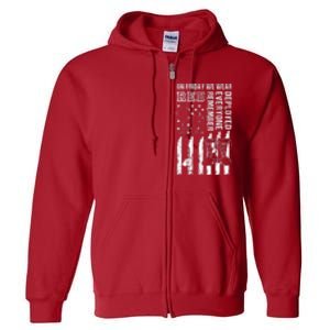 On Friday We Wear Red American Flag Military Supportive Full Zip Hoodie