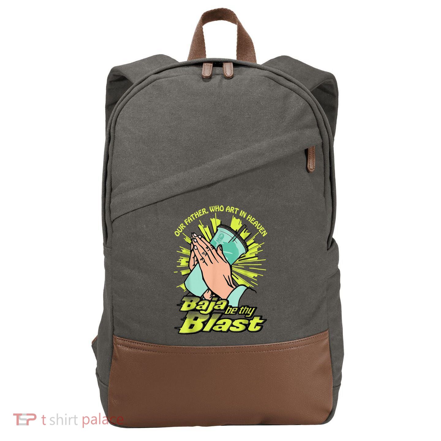 Our Father Who Art In Heaven Baja Be Thy Blast Cotton Canvas Backpack