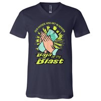 Our Father Who Art In Heaven Baja Be Thy Blast V-Neck T-Shirt