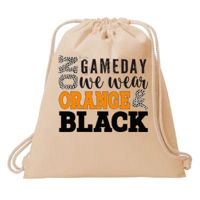 On Football We Wear Orange Drawstring Bag