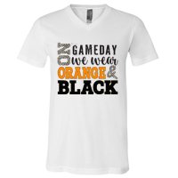 On Football We Wear Orange V-Neck T-Shirt