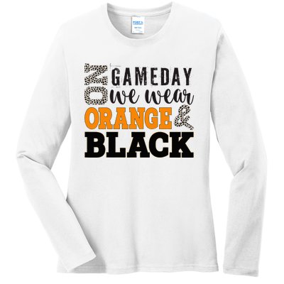 On Football We Wear Orange Ladies Long Sleeve Shirt