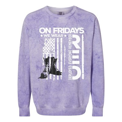 On Friday We Wear Red Veteran Red Friday US Flag Colorblast Crewneck Sweatshirt