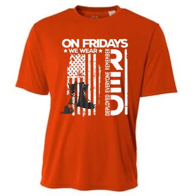 On Friday We Wear Red Veteran Red Friday US Flag Cooling Performance Crew T-Shirt