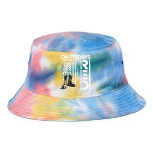 On Friday We Wear Red Veteran Red Friday US Flag Tie Dye Newport Bucket Hat