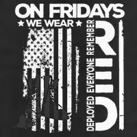 On Friday We Wear Red Veteran Red Friday US Flag 7 Panel Mesh Trucker Snapback Hat
