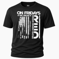 On Friday We Wear Red Veteran Red Friday US Flag Cooling Performance Crew T-Shirt