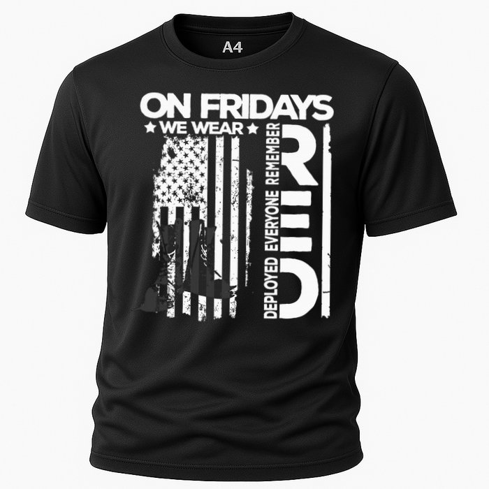 On Friday We Wear Red Veteran Red Friday US Flag Cooling Performance Crew T-Shirt