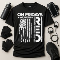 On Friday We Wear Red Veteran Red Friday US Flag Cooling Performance Crew T-Shirt