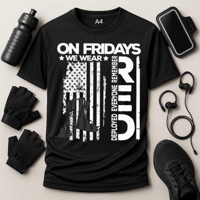 On Friday We Wear Red Veteran Red Friday US Flag Cooling Performance Crew T-Shirt