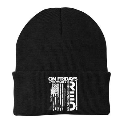 On Friday We Wear Red Veteran Red Friday US Flag Beanie