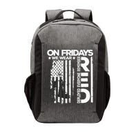 On Friday We Wear Red Veteran Red Friday US Flag Vector Backpack