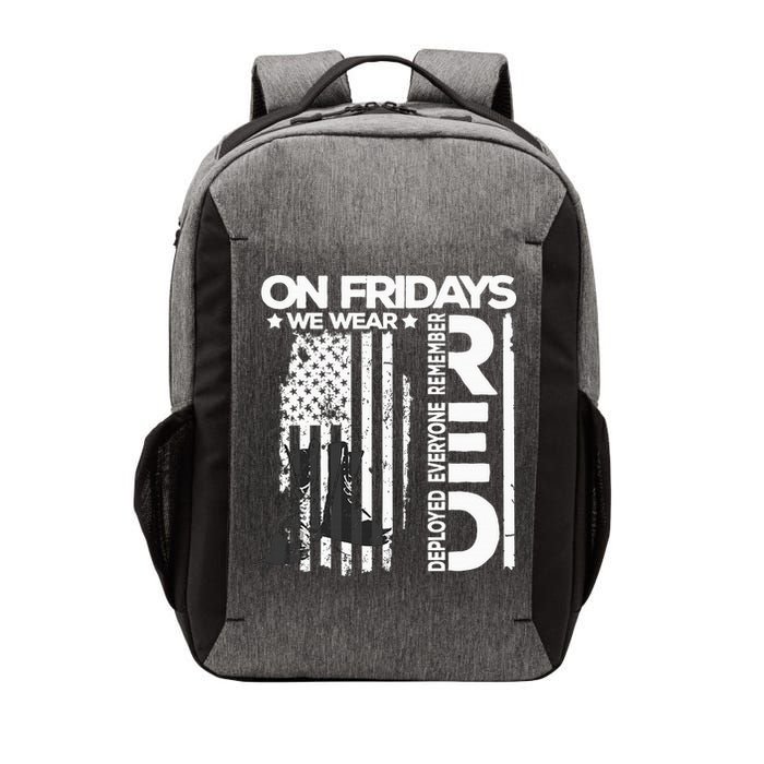 On Friday We Wear Red Veteran Red Friday US Flag Vector Backpack