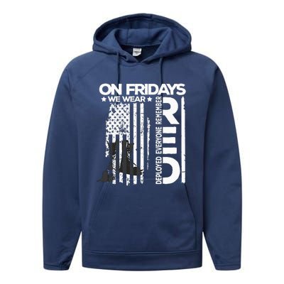 On Friday We Wear Red Veteran Red Friday US Flag Performance Fleece Hoodie