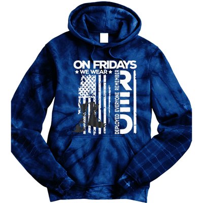 On Friday We Wear Red Veteran Red Friday US Flag Tie Dye Hoodie