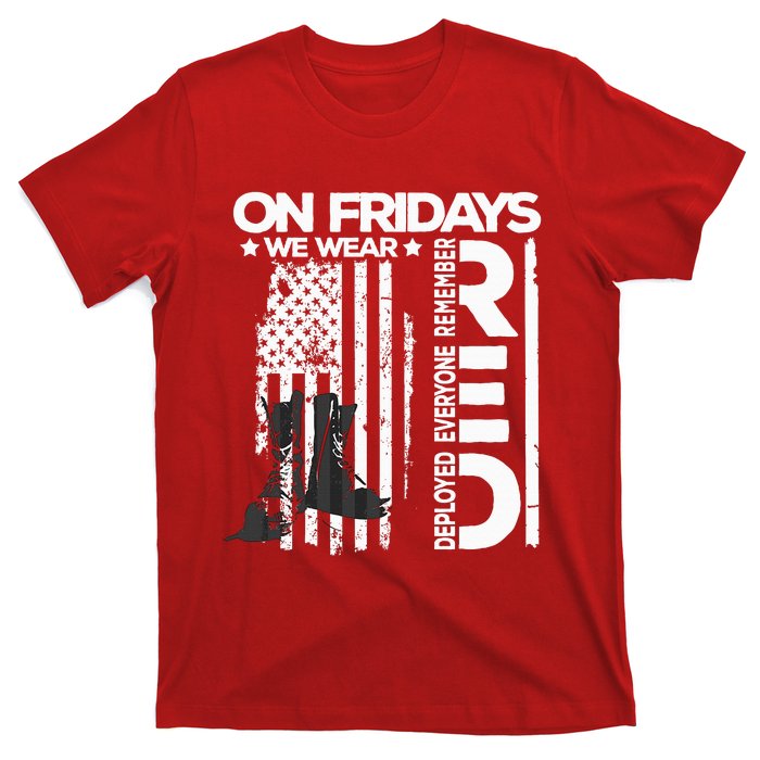 On Friday We Wear Red Veteran Red Friday US Flag T-Shirt