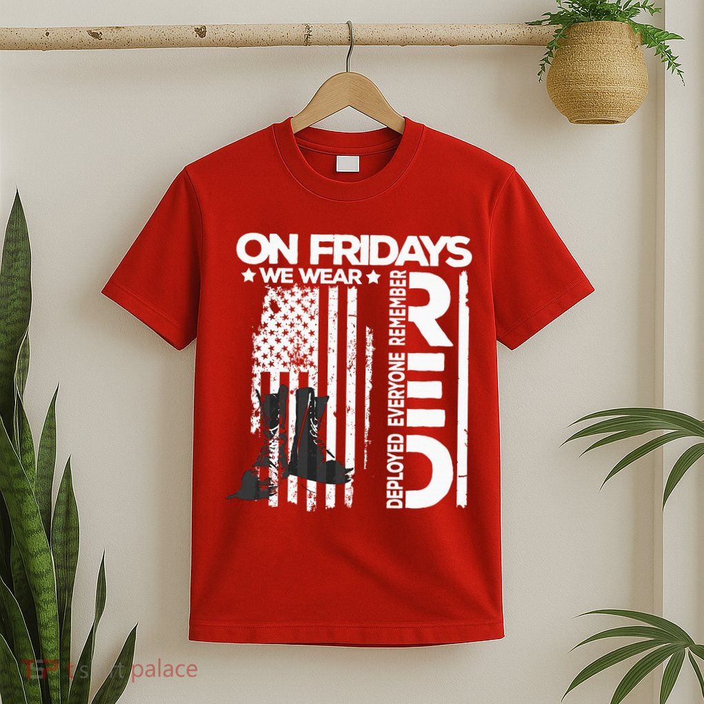 On Friday We Wear Red Veteran Red Friday US Flag T-Shirt