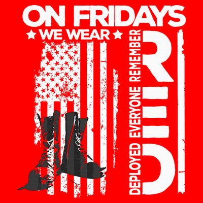 On Friday We Wear Red Veteran Red Friday US Flag T-Shirt